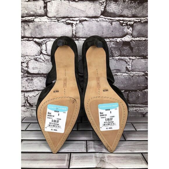 Vince Camuto Nigel Charcoal Gray Suede Elastic Pointed Toe Heels Women 9M US/39 - Picture 16 of 16